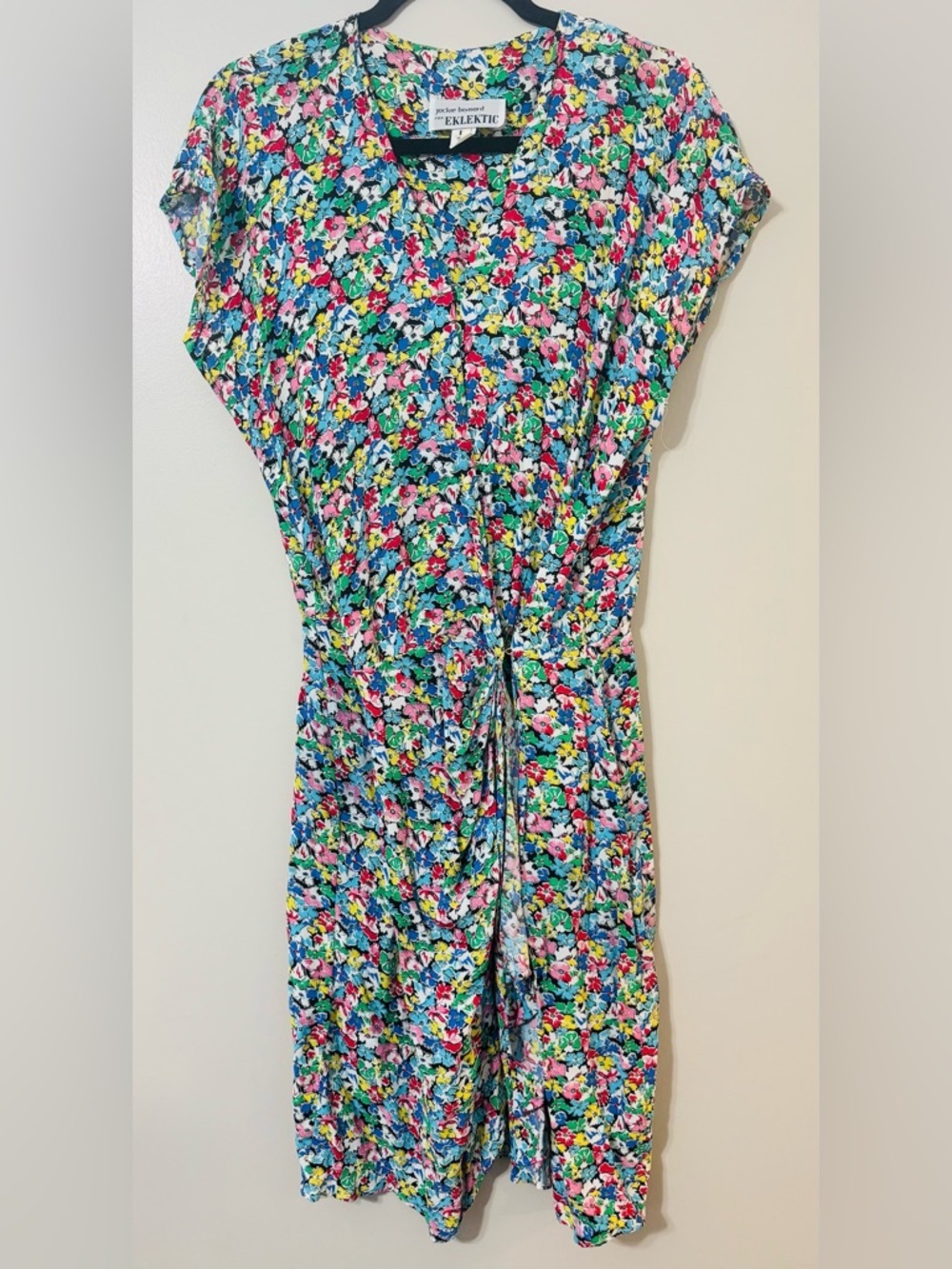 Vintage Jackie Bernard for EKLEKTIC Floral Wrap Dress Size 12 Retro